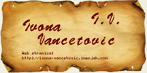 Ivona Vančetović vizit kartica